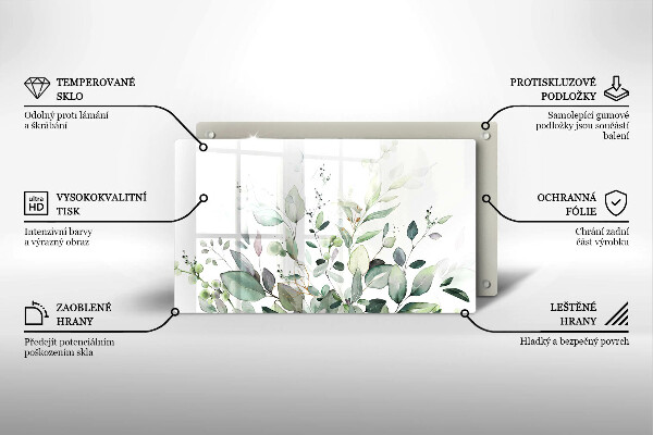 Skärbräda i härdat glas Akvarellväxter