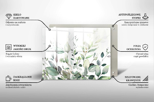 Skärbräda i härdat glas Akvarellväxter