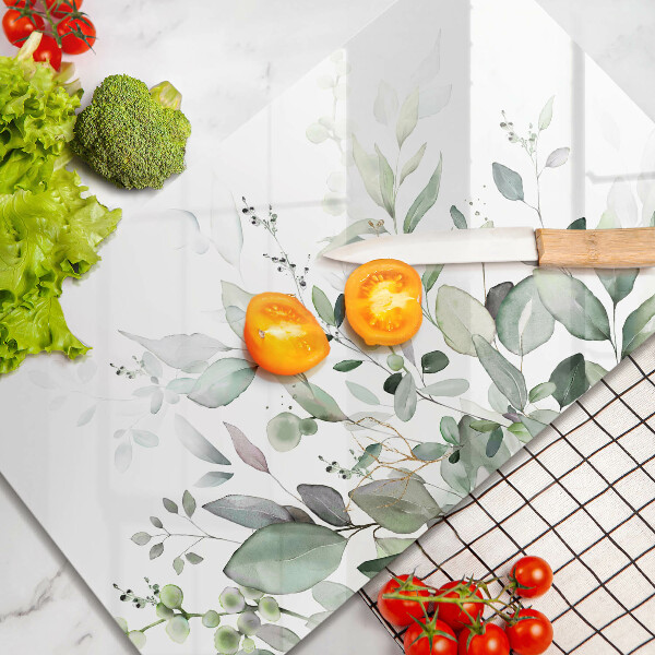 Skärbräda i härdat glas Akvarellväxter