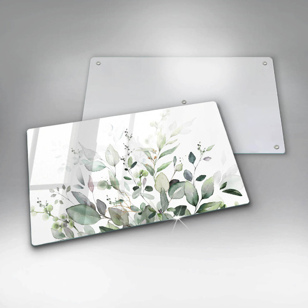 Skärbräda i härdat glas Akvarellväxter