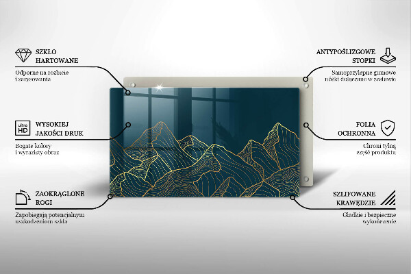 Skärbräda i härdat glas Abstrakta berg