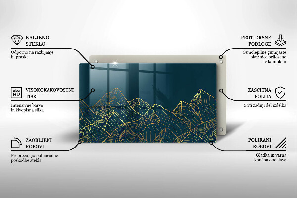 Skärbräda i härdat glas Abstrakta berg