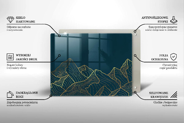 Skärbräda i härdat glas Abstrakta berg