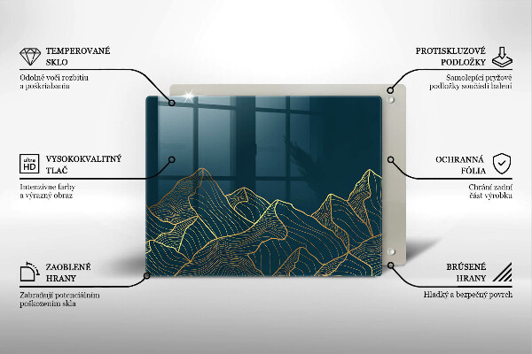 Skärbräda i härdat glas Abstrakta berg
