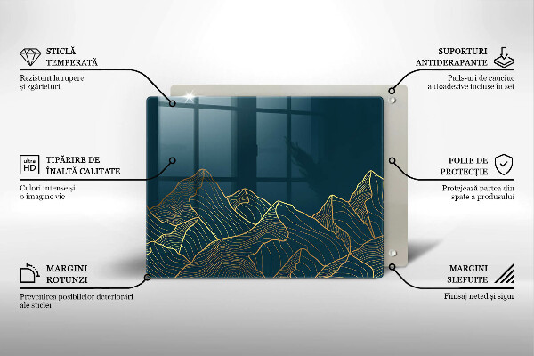 Skärbräda i härdat glas Abstrakta berg