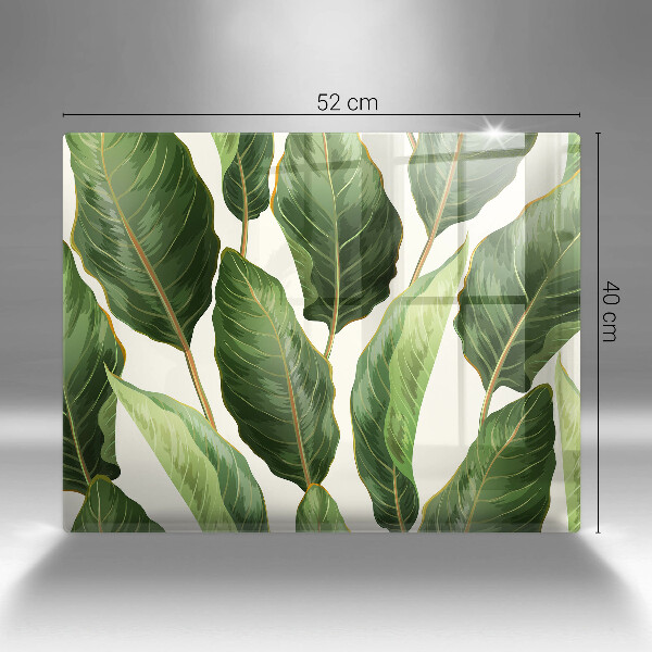 Skärbräda i härdat glas Bananblad