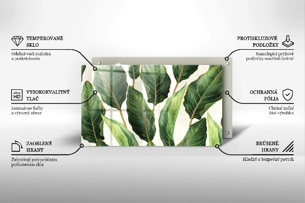 Skärbräda i härdat glas Bananblad