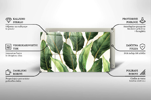 Skärbräda i härdat glas Bananblad