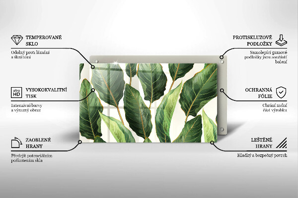 Skärbräda i härdat glas Bananblad