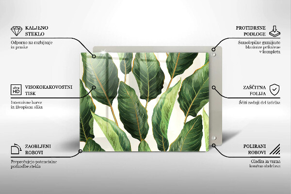 Skärbräda i härdat glas Bananblad