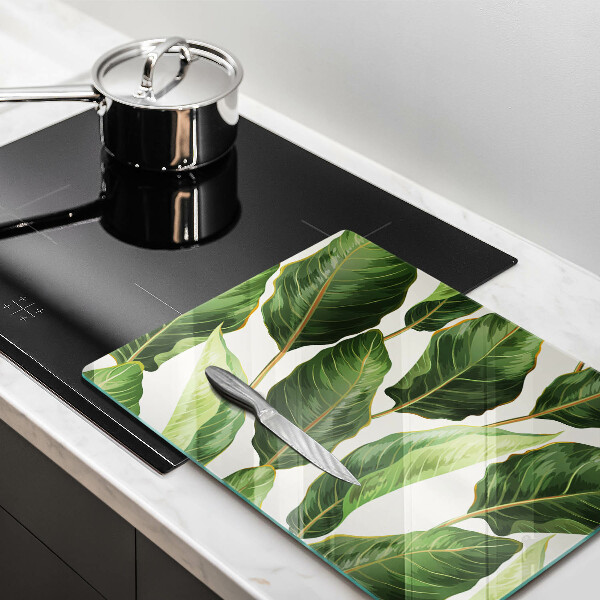 Skärbräda i härdat glas Bananblad