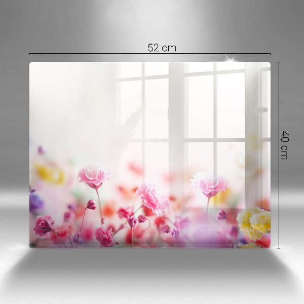 Skärbräda i härdat glas Äng av blommor