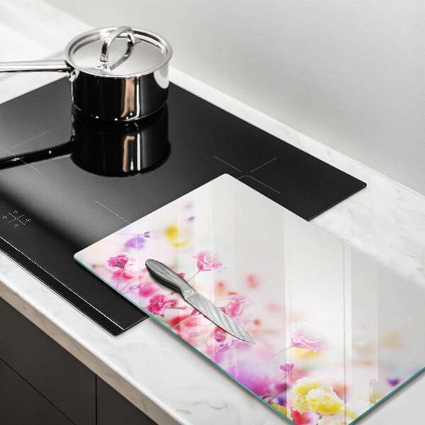 Skärbräda i härdat glas Äng av blommor