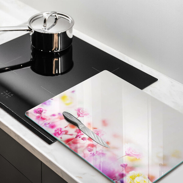 Skärbräda i härdat glas Äng av blommor