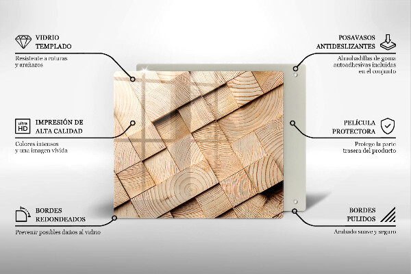 Skärbräda av glas Trärutor