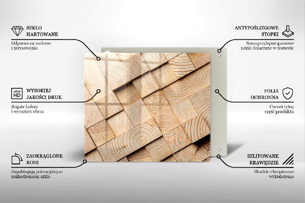 Skärbräda av glas Trärutor