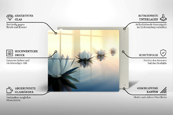 Skärbräda av glas Näckrosblommor