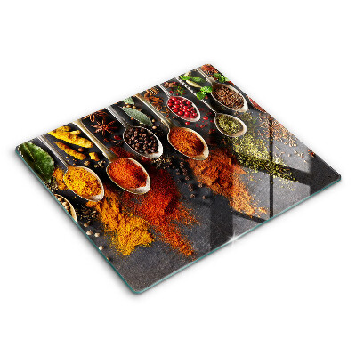 Skärbräda av glas Kryddskedar