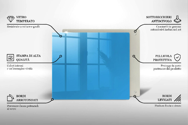 Skärbräda av glas Kolor niebieski
