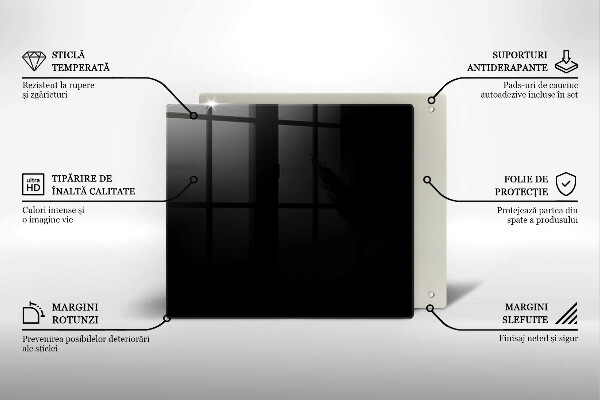 Skärbräda av glas Kolor czarny