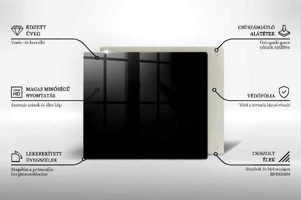 Skärbräda av glas Kolor czarny