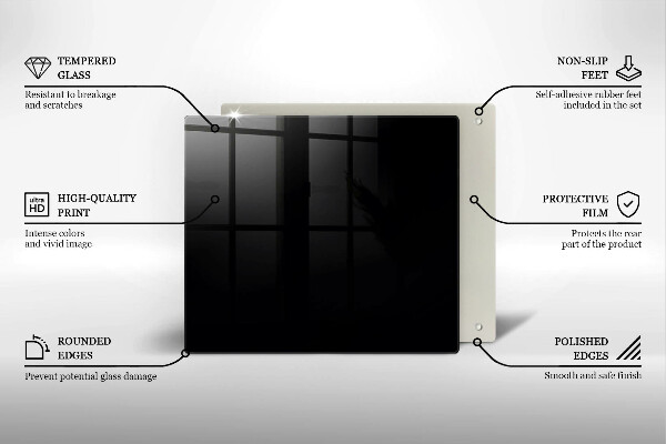 Skärbräda av glas Kolor czarny