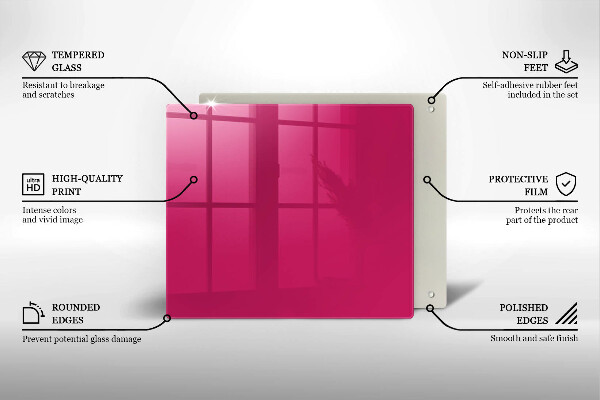 Skärbräda av glas Kolor różowy