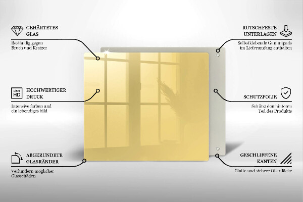 Skärbräda av glas Kolor żółty