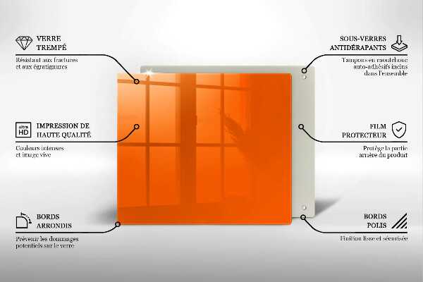 Skärbräda av glas Kolor pomarańczowy