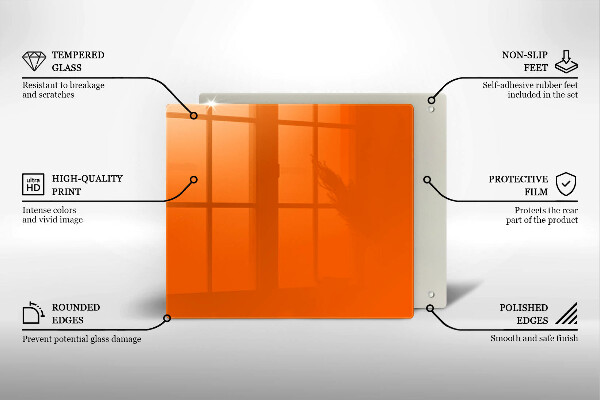 Skärbräda av glas Kolor pomarańczowy