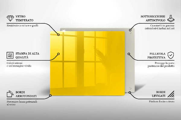 Skärbräda av glas Kolor żółty