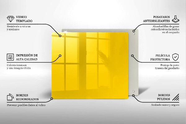 Skärbräda av glas Kolor żółty