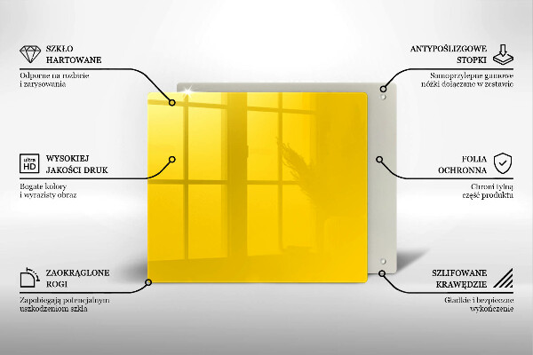 Skärbräda av glas Kolor żółty