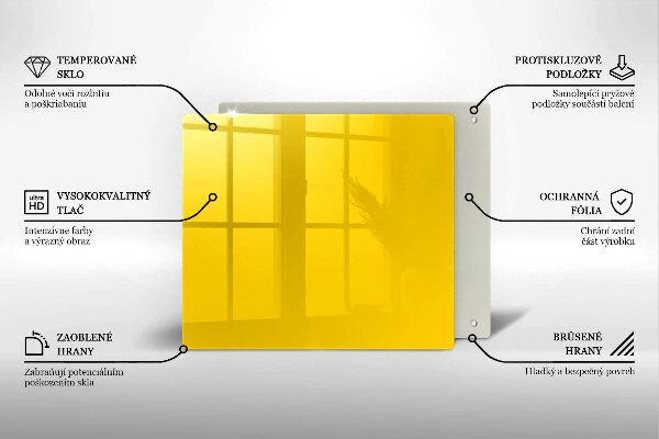 Skärbräda av glas Kolor żółty