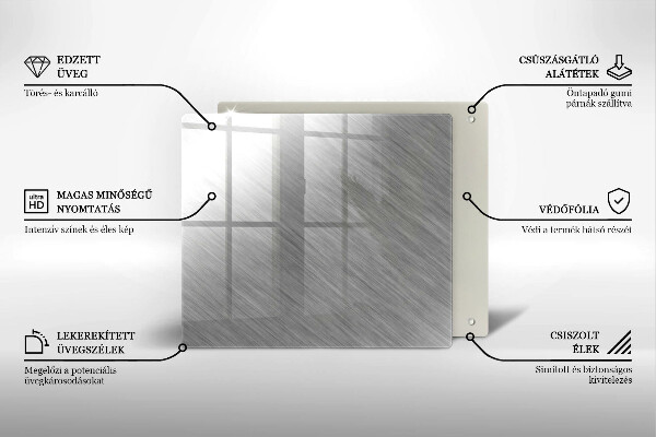 Skärbräda av glas Bakgrund textur metall