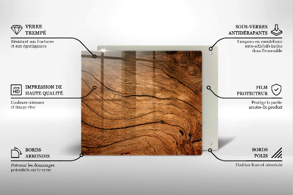 Skärbräda av glas Trä planka textur