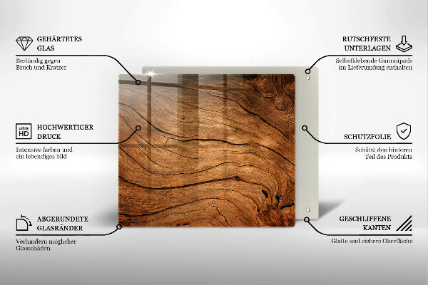 Skärbräda av glas Trä planka textur