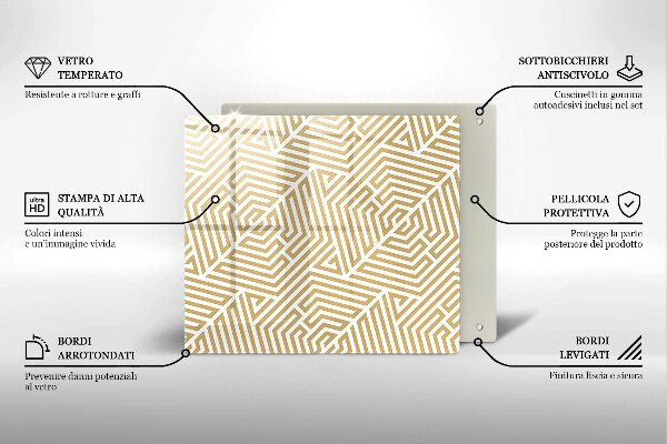 Skärbräda av glas Geometriska linjer