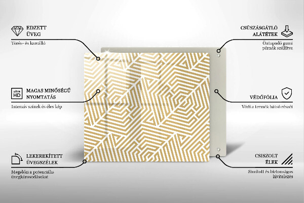 Skärbräda av glas Geometriska linjer