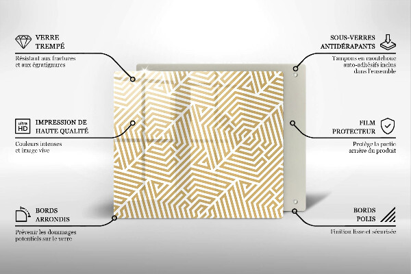 Skärbräda av glas Geometriska linjer