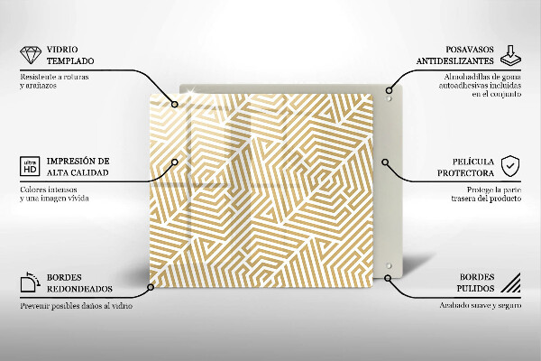 Skärbräda av glas Geometriska linjer