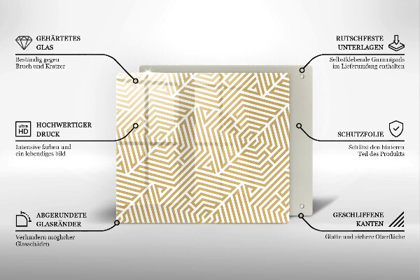 Skärbräda av glas Geometriska linjer