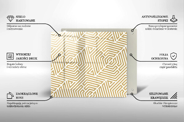 Skärbräda av glas Geometriska linjer
