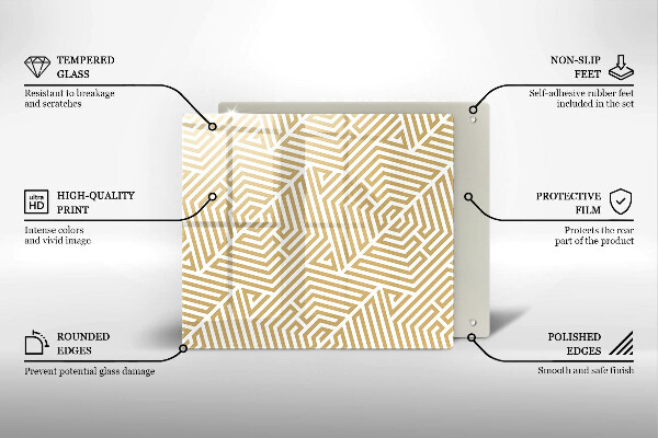 Skärbräda av glas Geometriska linjer