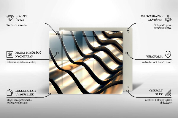 Skärbräda av glas 3D metallformer