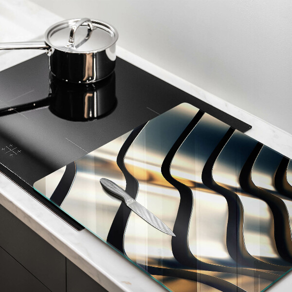 Skärbräda av glas 3D metallformer