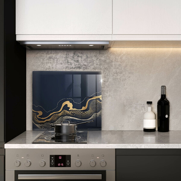 Skärbräda av glas Abstrakta gyllene linjer