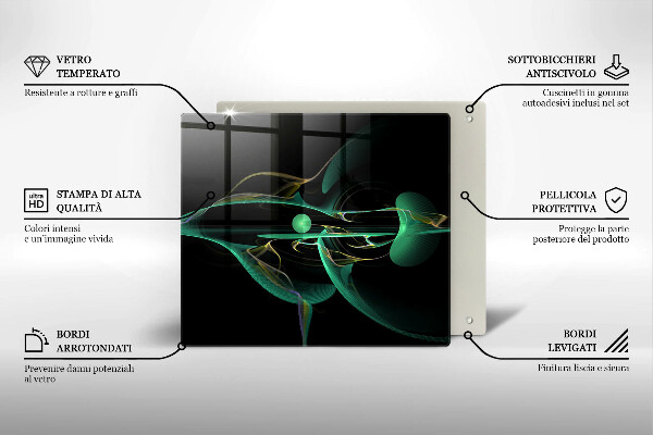 Skärbräda av glas Modern abstraktion