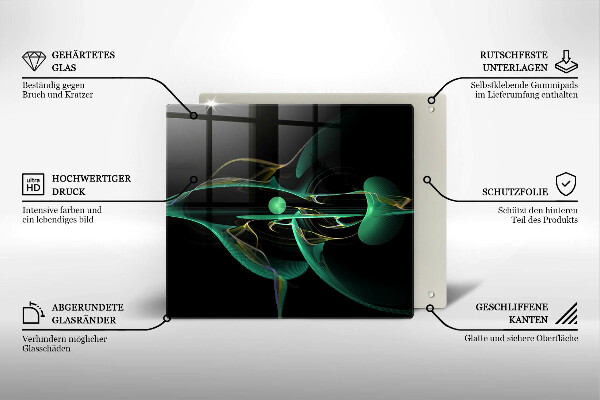 Skärbräda av glas Modern abstraktion