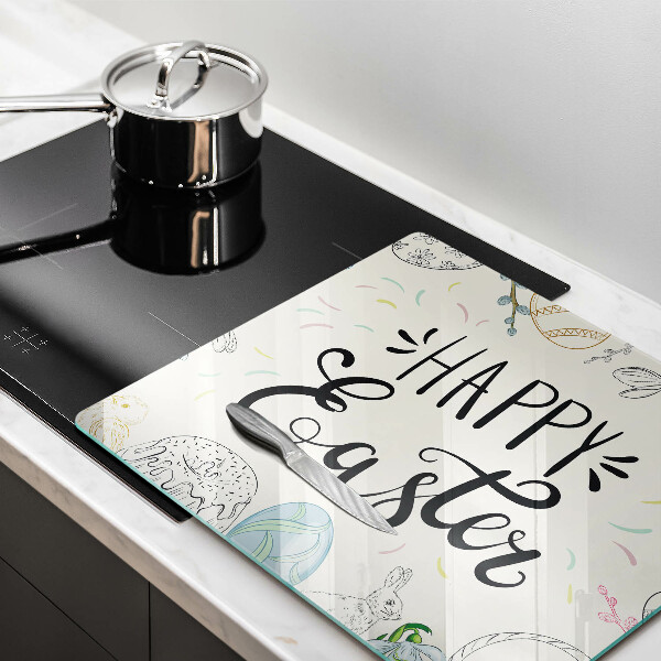 Skärbräda av glas Glad påsk inskription